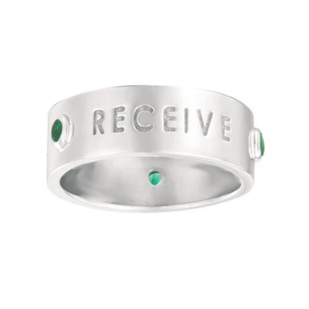 NWT Sterling Silver “ASK  BELIEVE  RECEIVE” Ring